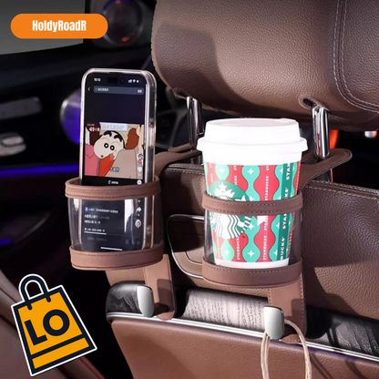 HoldyRoadR®/CUP HOLDER CON COLGADOR PARA ASIENTO TRASERO DEL CARRO