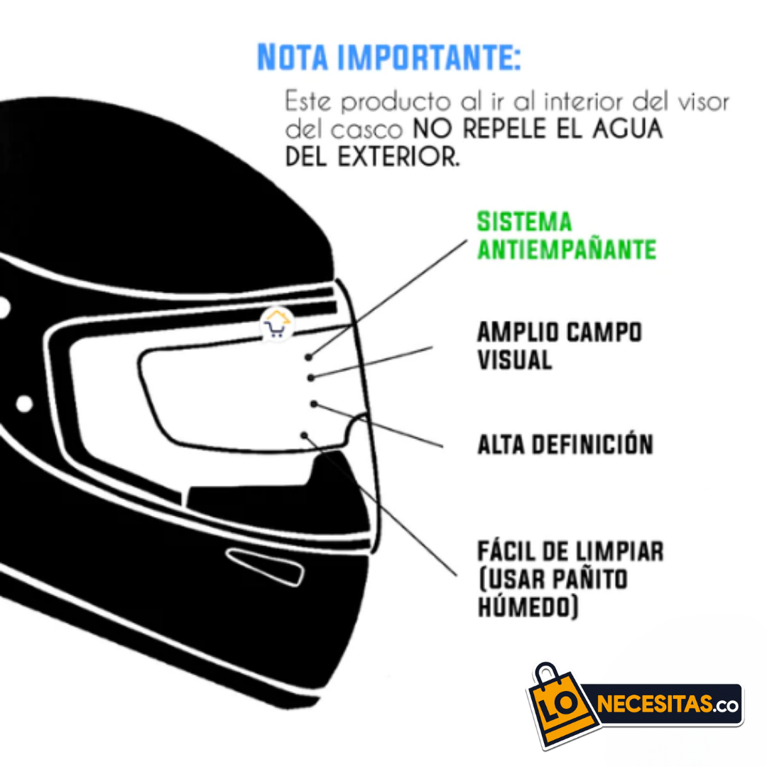 Película Anti-Empañante para Casco de Moto