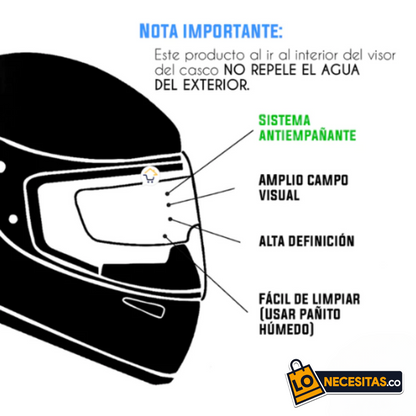 Película Anti-Empañante para Casco de Moto