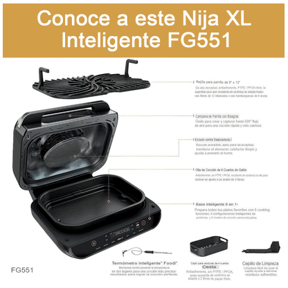 Ninja® /  FAG551 PARRILA FREIDOR XL 6-IN-1