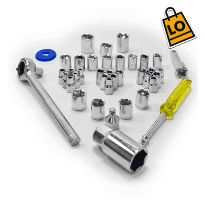 Todotool® Juego De Copas 40 piezas Combinadas + Ratchet + Extensor de 1/4" y 3/8"