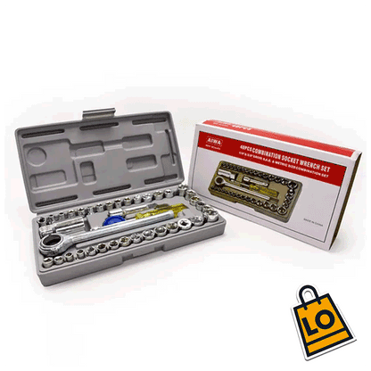 Todotool® Juego De Copas 40 piezas Combinadas + Ratchet + Extensor de 1/4" y 3/8"