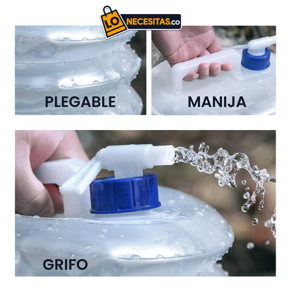 Recipiente de Agua Plegable de 10 Litros