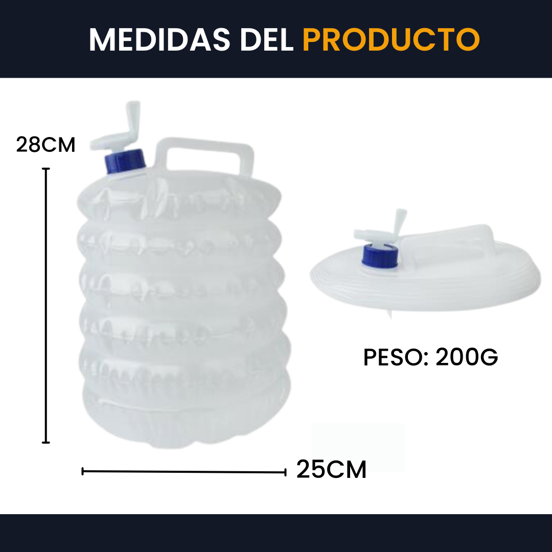 Recipiente de Agua Plegable de 10 Litros